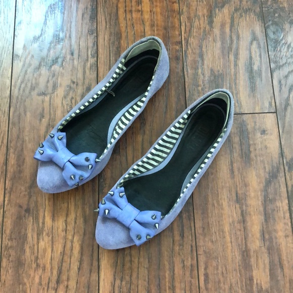 Diesel Shoes | Light Purple Diesel Bow Flats with Spikes (Modelbloomy) | Color: Purple | Size: 6.5 | Calderon20's Closet
